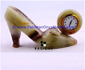 Onyx Boot Shoe Shaped Clocks Natural Onyx Stone Onyx Boot Shoe Shaped Clocks Natural Onyx Stone