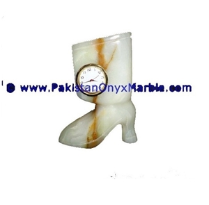 Onyx Boot Shoe Shaped Clocks Natural Onyx Stone