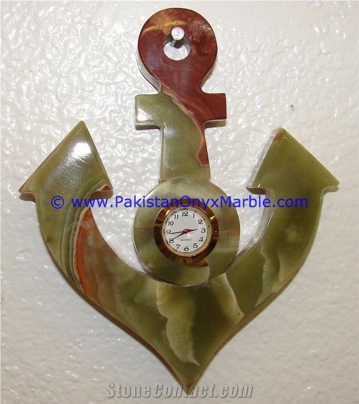 Onyx Clocks Anchor Shaped Handcarved