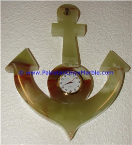 Onyx Clocks Anchor Shaped Handcarved