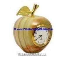 Onyx Clocks Apple Shaped Handcarved