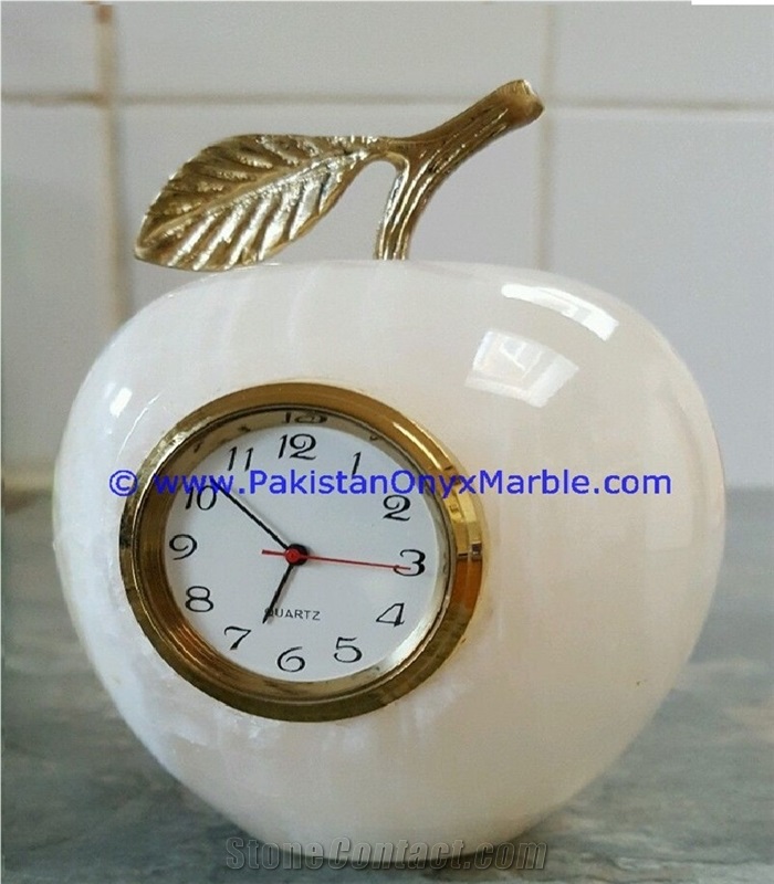 Onyx Clocks Apple Shaped Handcarved