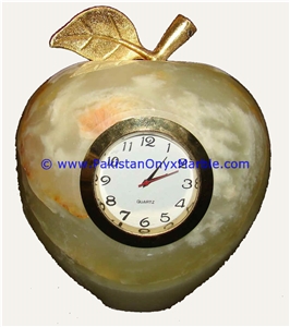 Onyx Clocks Apple Shaped Handcarved