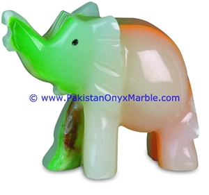 Onyx Colored Onyx Elephant Carved Handicraft