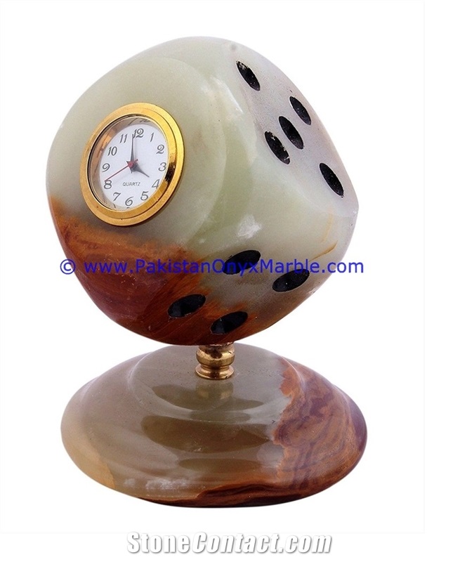 Onyx Dice Stand Shaped Clocks