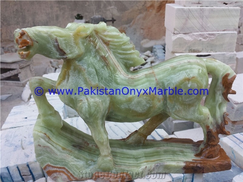 Onyx Horse Statue Figurine Sculpture