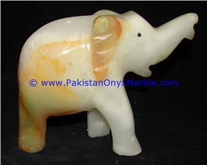 Onyx Light Green Onyx Elephant Artifacts