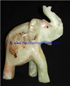 Onyx Light Green Onyx Elephant Artifacts