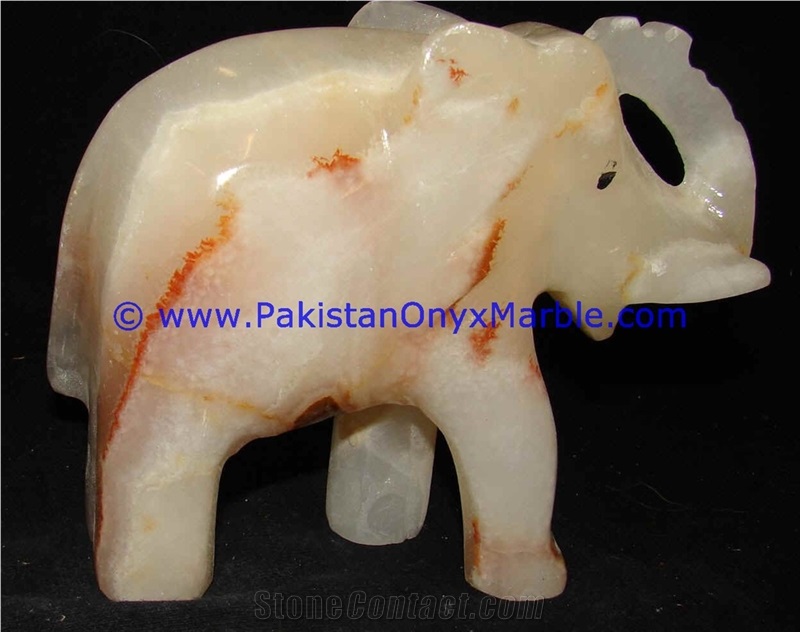 Onyx Light Green Onyx Elephant Artifacts