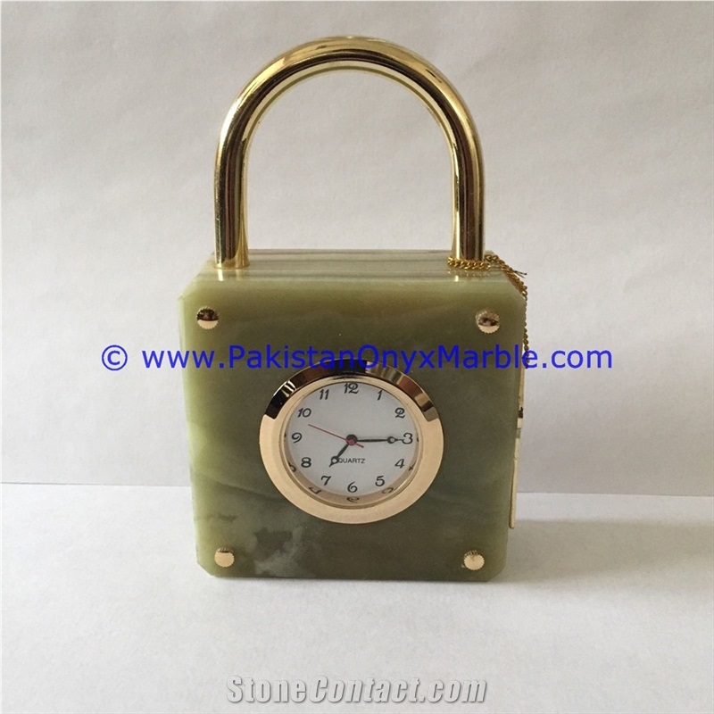 Onyx Lock Shaped Clocks