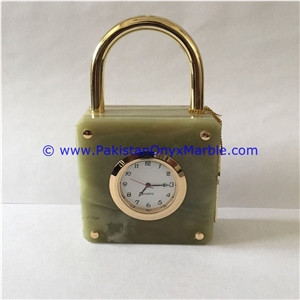 Onyx Lock Shaped Clocks