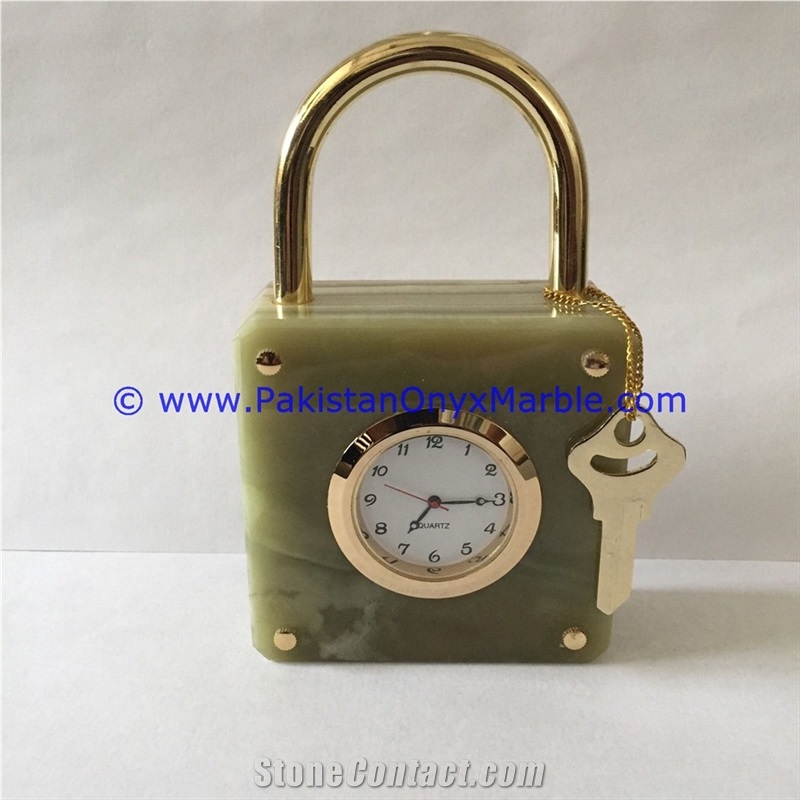Onyx Lock Shaped Clocks