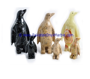Onyx Penguin Statue