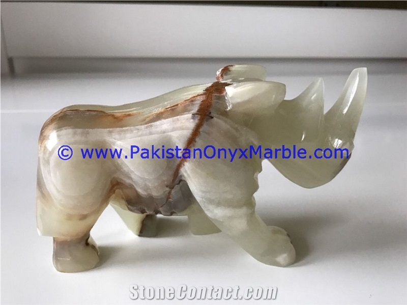 Onyx Rhino Statue