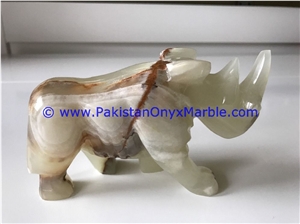 Onyx Rhino Statue