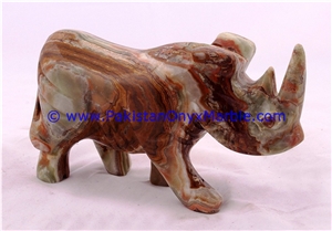 Onyx Rhino Statue