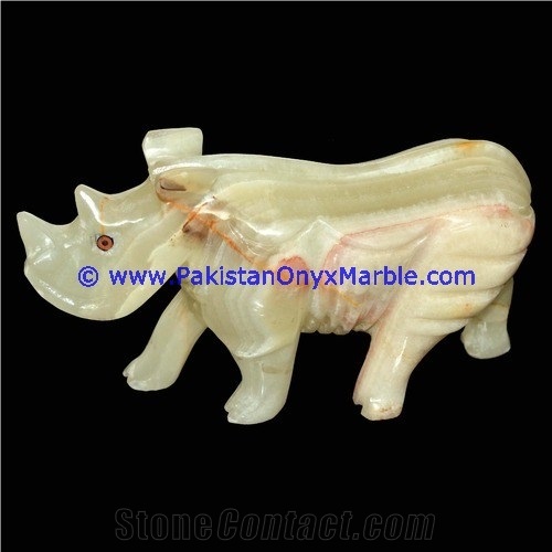 Onyx Rhino Statue