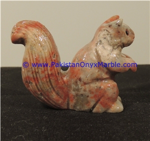 Onyx Squirrel Statue