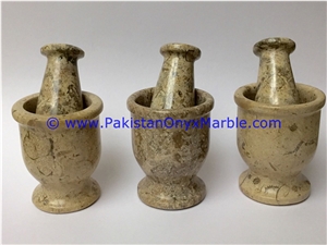 Pakistan Fossil Marble Mortar Pestle Fossil Corel