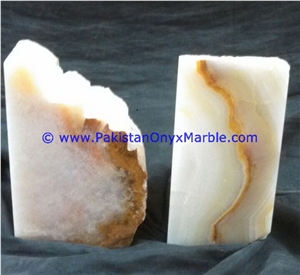 Pakistan White Onyx Bookends Natural Rough