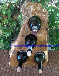 Pakistan White Onyx Wine Bottle Holder Rack