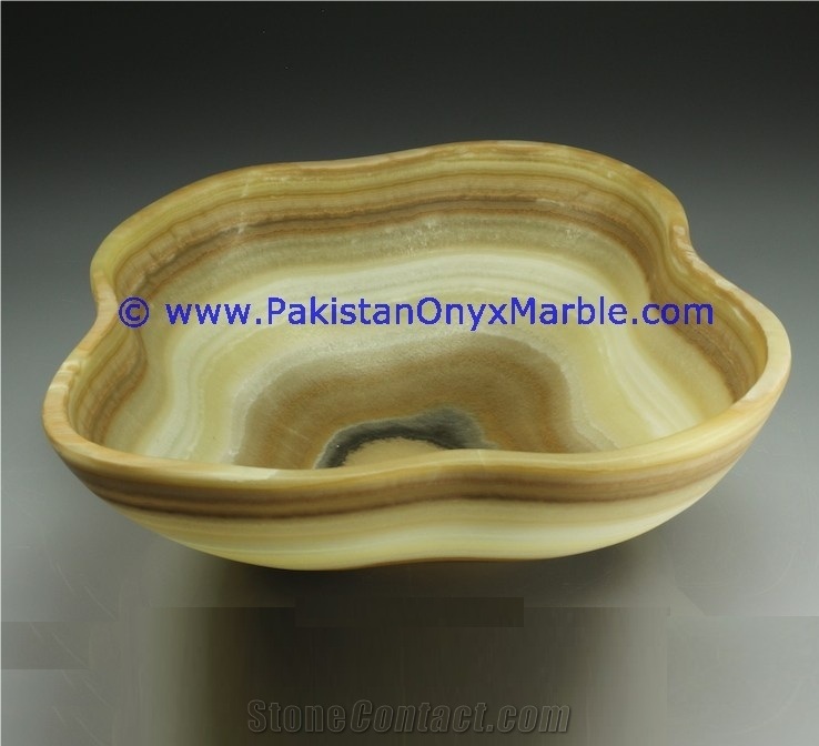 Rough Edge Irregular Shape Onyx Bowls