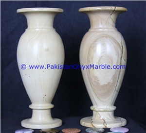 Teak Wood Marble Vases Burmateak Marble
