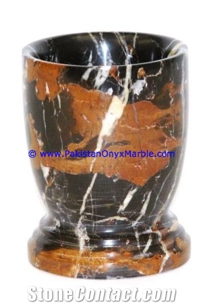 Teak Wood Marble Waste Baskets Dustbin Trash