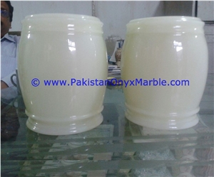 White Onyx Urns