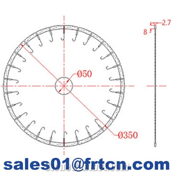 Marble 13.8inch 350hjf Diamond Saw Blade Cut Stone