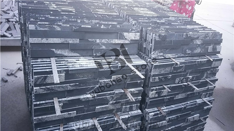 Black Color Granite Ledger Stone for Wall Cladding