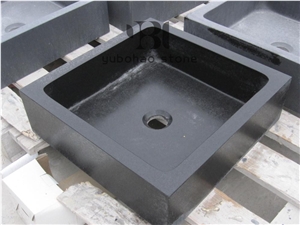China Black Granite Round Basin Polished Oval Sink