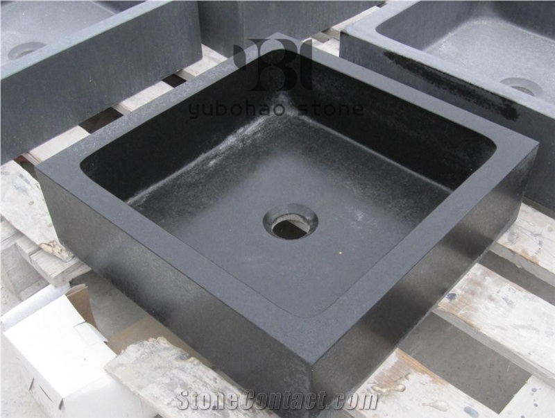 China Lava Stone Square Basins Black & Farm Sinks