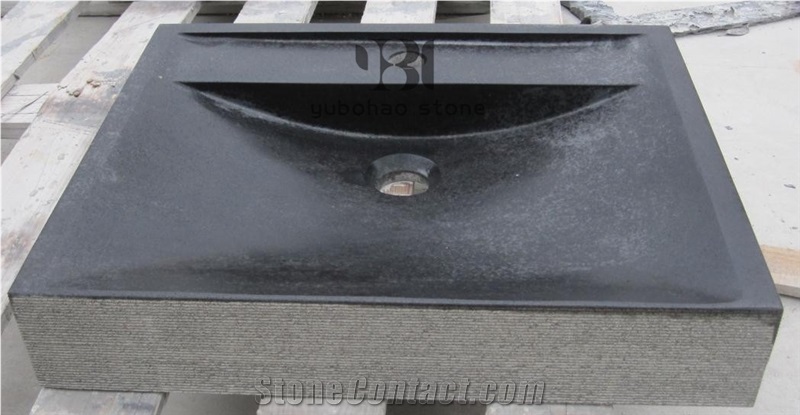China Lava Stone Square Basins Black & Farm Sinks