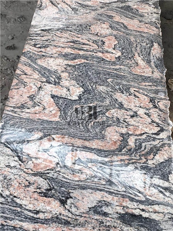 China Multicolor Juparana Grey Granite Headstone