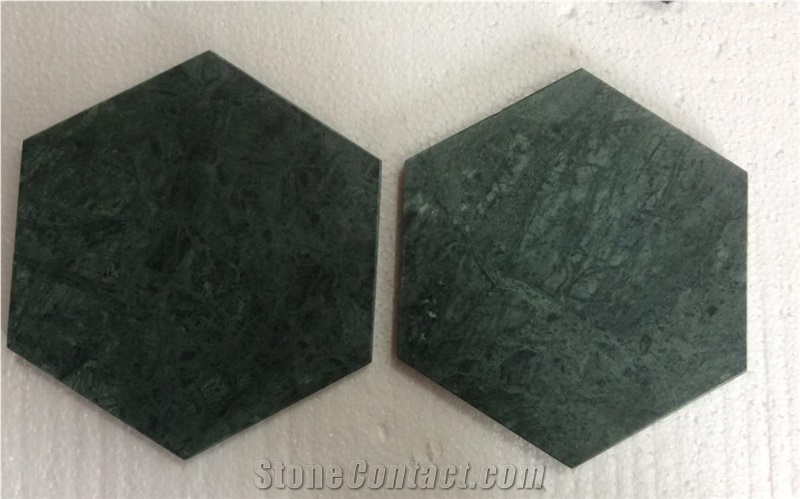 Dark Green Marble,Hexagonal Kitchen Trays, Plates