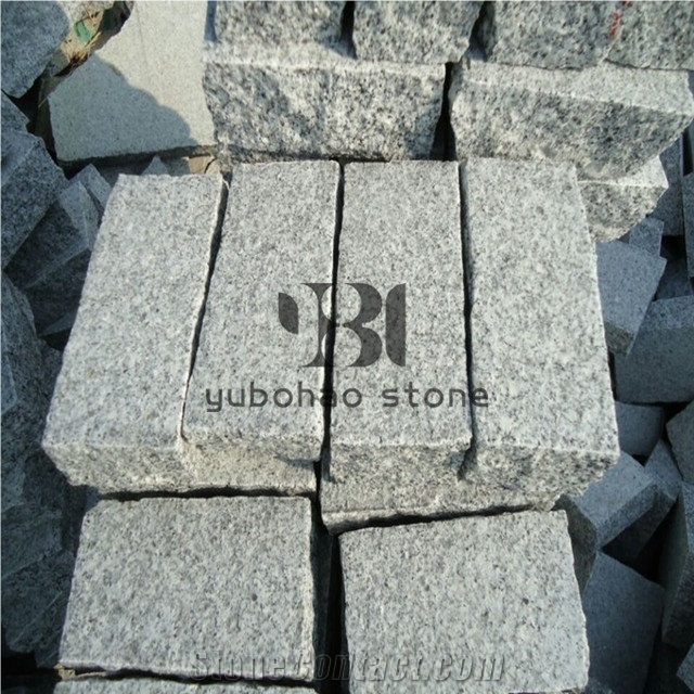 G654 Dark Grey Granite Pavers, Cobble Stone