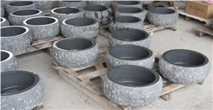 Natural Granite Vessel Oval Basin Black Round Sink