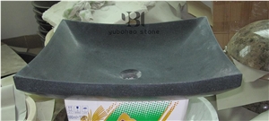 Natural Granite Vessel Oval Basin Black Round Sink
