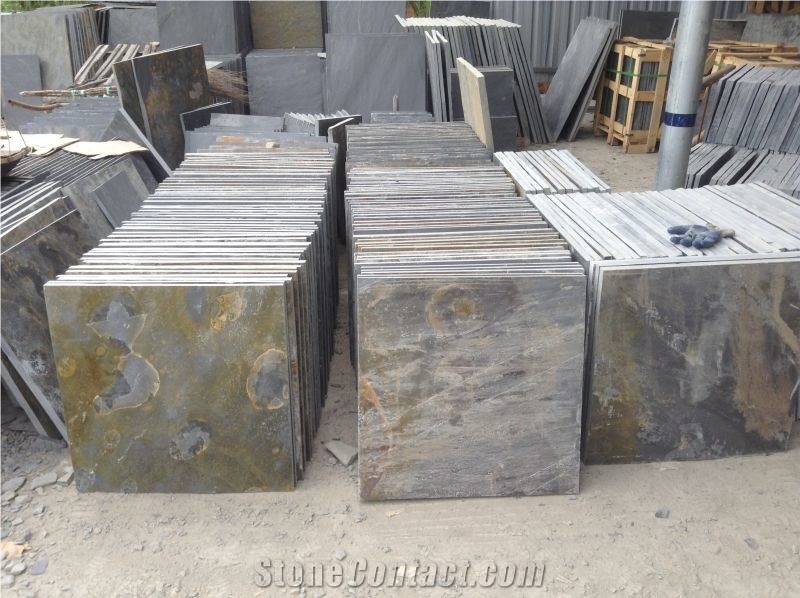 P020 China Rust Slate Loose Stone for Wall Paving