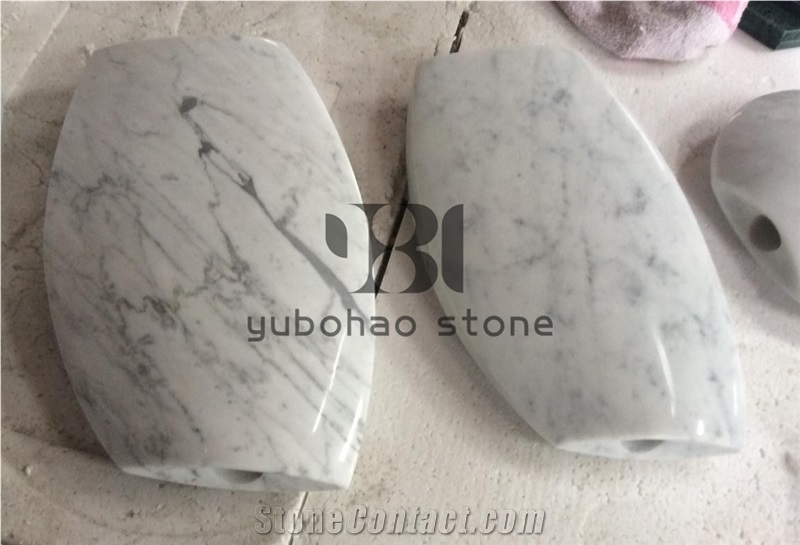 Polished White Paper Holders Bianco Carrara Marble