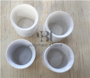 White Marble Bath Accessory, Bathroom/Kitchen Set