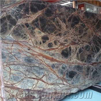 India Rainforest Marble Stone Countertop Slab