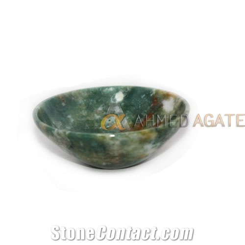 Crystal Bowl Moss Agate Bowl in Wholesale