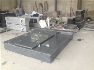 Double G654 Blue Granite Tombstone Monument