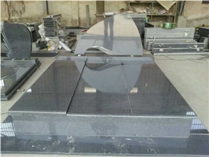 Double G654 Blue Granite Tombstone Monument