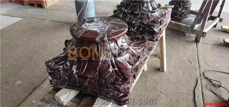 High Quality Rosso Levanto Marble Column