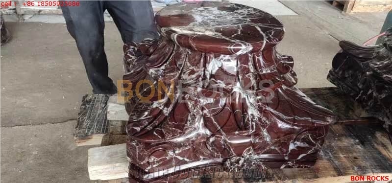 High Quality Rosso Levanto Marble Column
