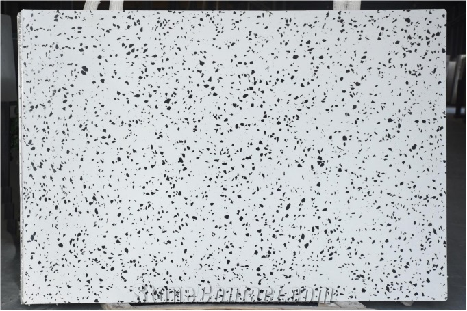 White Cement Terrazzo Slabs Flooring Application