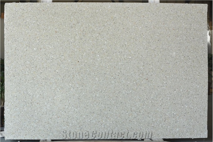 White Color Cement Terrazzo Slabs